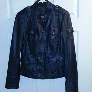Tory Burch Leather Sergeat Pepper Jacket